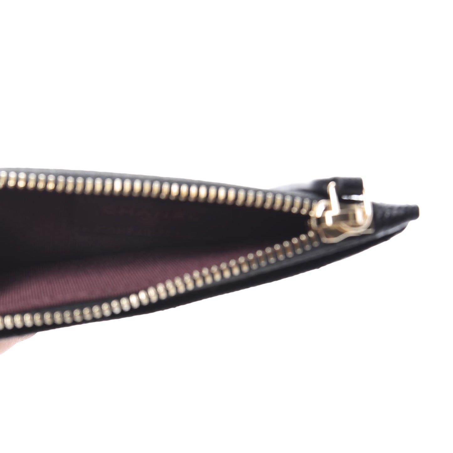 Caviar Quilted CC Zip Card Holder Black