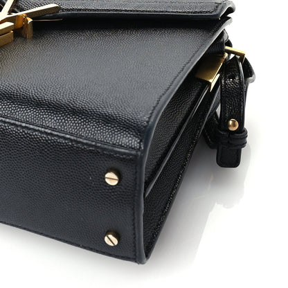 Saint Laurent Grain de Poudre Mini Classic Monogram Cassandra Top Handle  Black 8 of 8