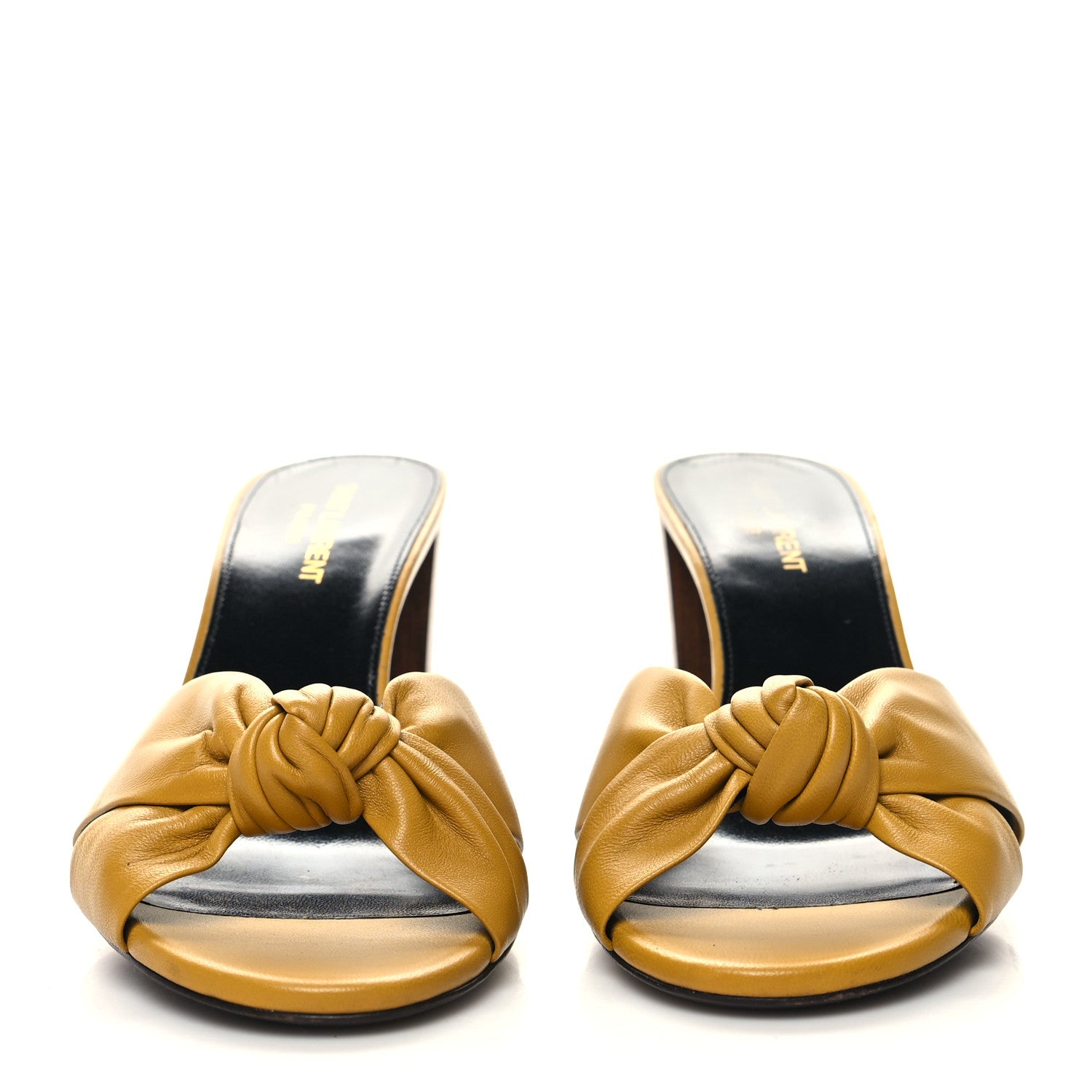Saint Laurent Lambskin Bianca Mules 40 Jaune Safari 2 of 8