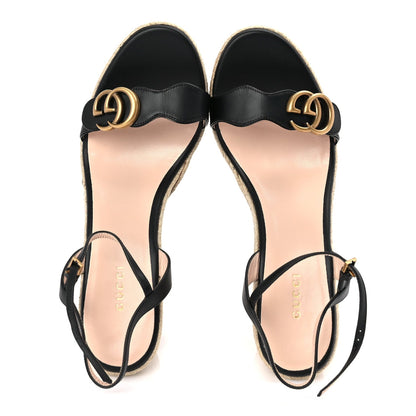 Gucci Galassia Aitana Espadrille 10/95mm Wedge Sandals 40.5 Black 2 of 8