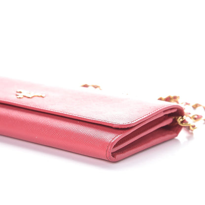 Prada Saffiano Metal Oro Chain Wallet Peonia 12 of 13