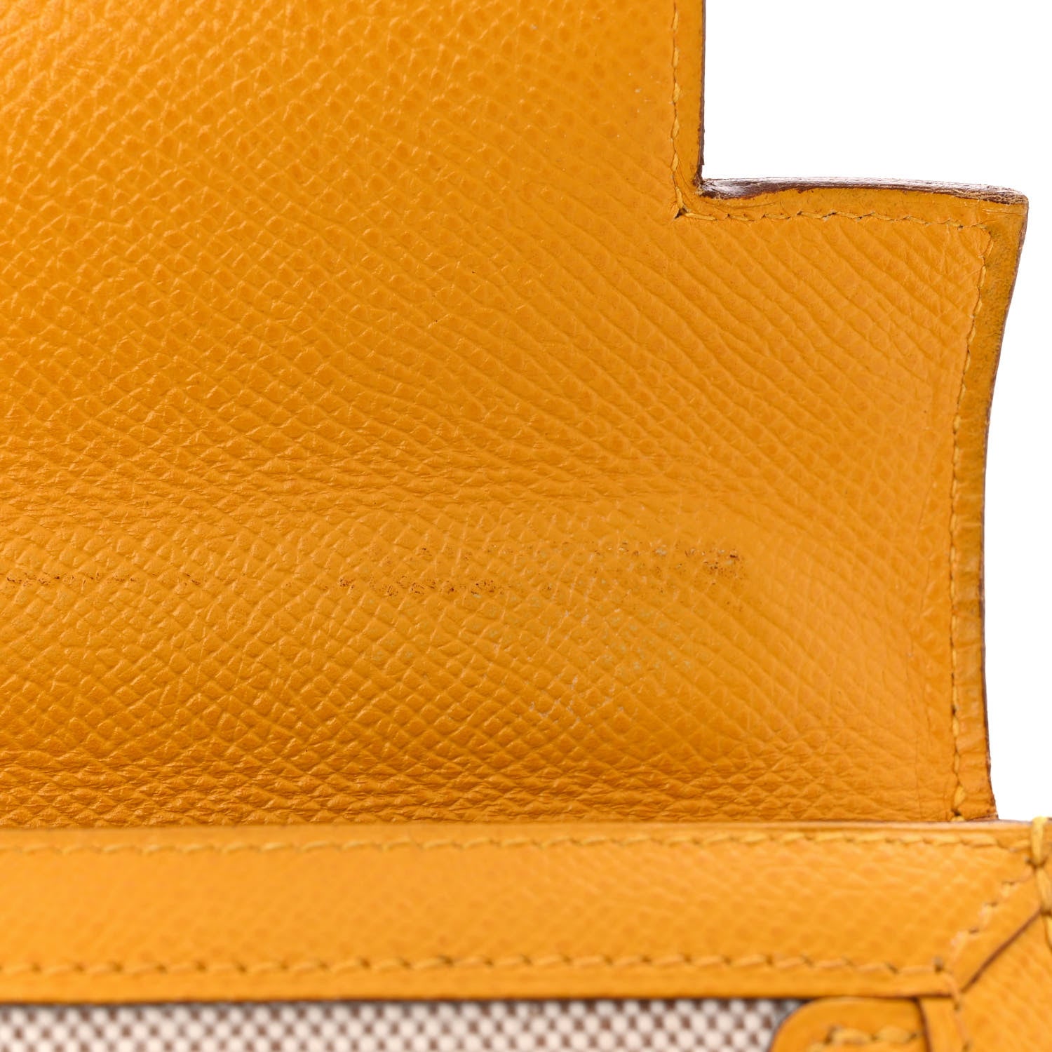 Hermes Toile H Epsom Kelly Sellier 28 Ecru Jaune Sable 12 of 12