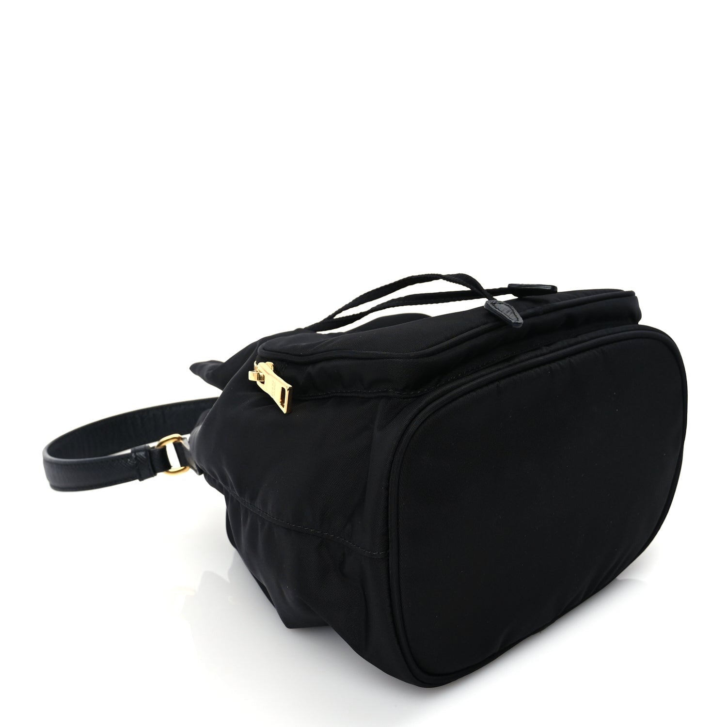 Prada Nylon Vela Saffiano Mini Bucket Crossbody Bag  Black 7 of 8
