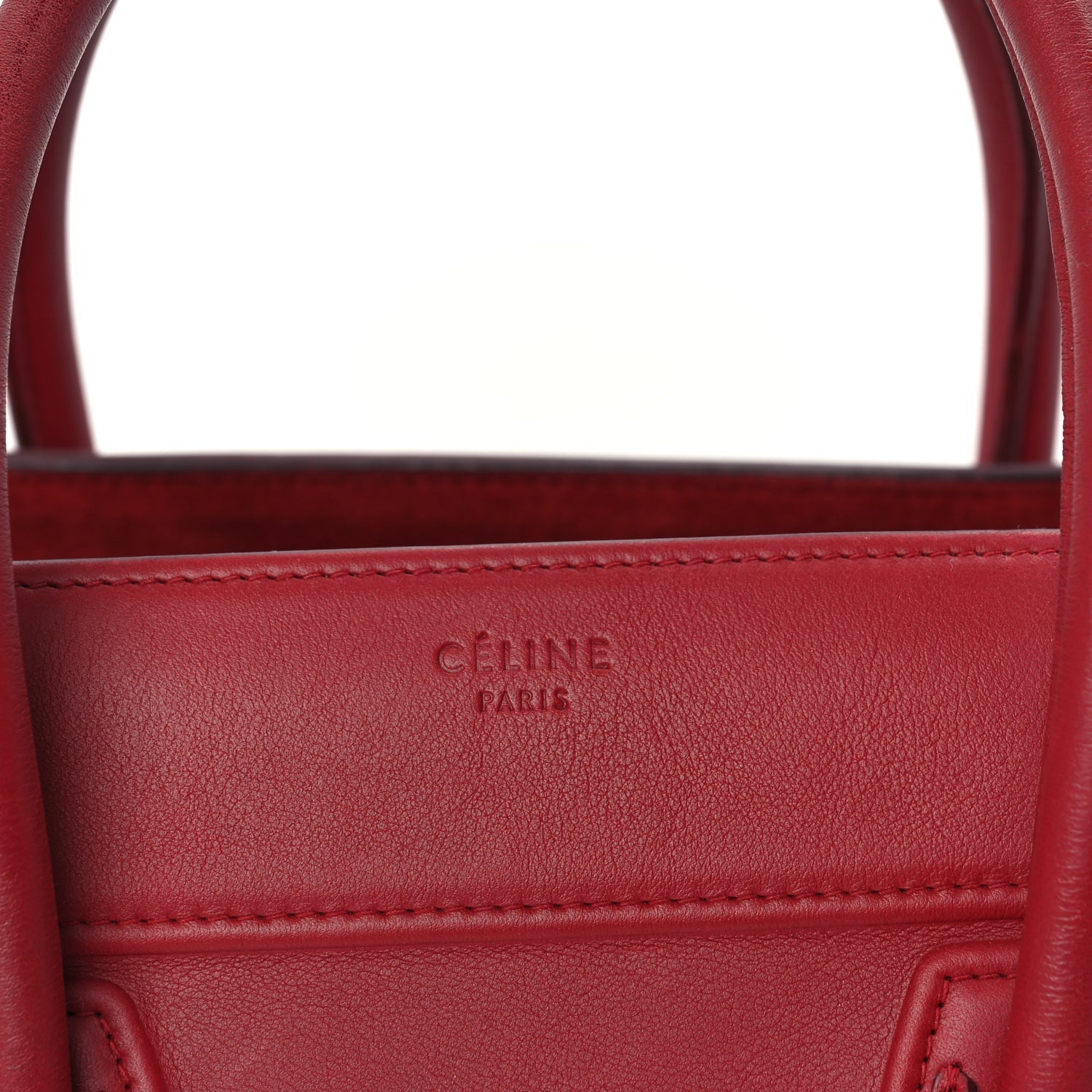 Celine Supple Calfskin Medium Phantom Luggage  Red 6 of 8