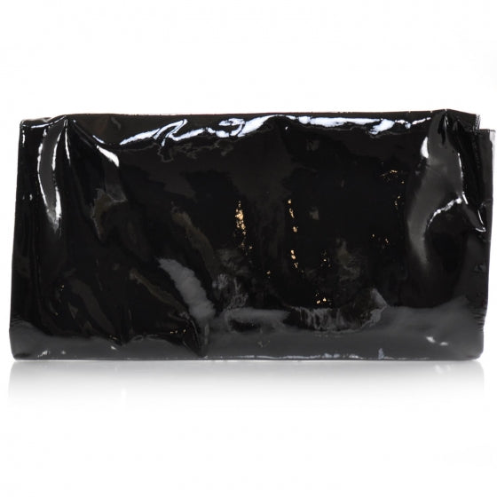 Vernice Oversized Folders Clutch Black