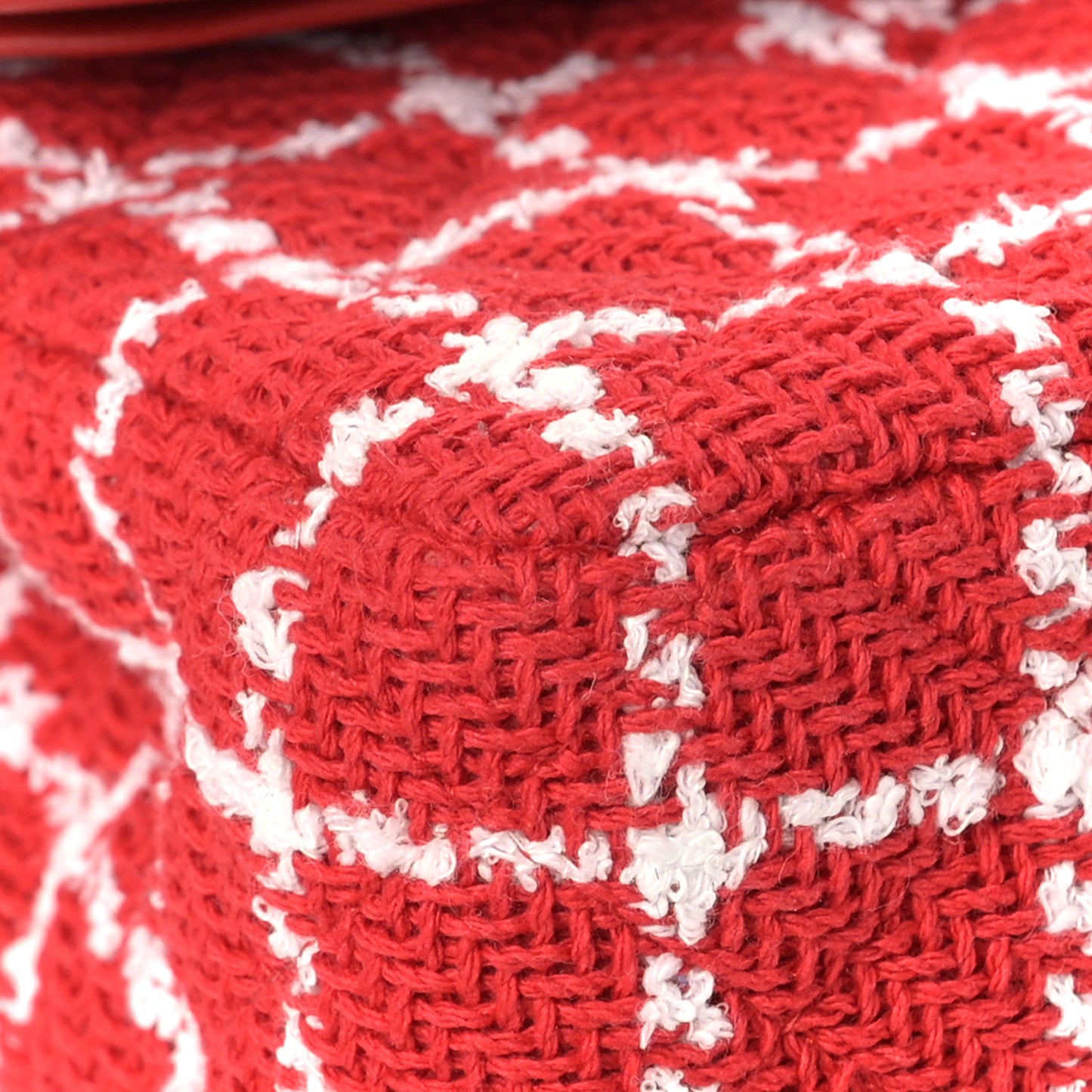 Tweed Quilted Medium Double Flap Red White