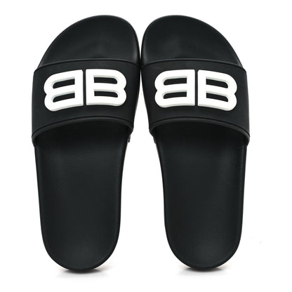 Balenciaga Rubber Womens BB Pool Slide Sandals 36 Black 2 of 7
