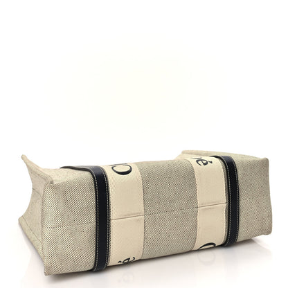 Chloe Cotton Calfskin Medium Woody Ribbon Tote White Brown 3 of 8