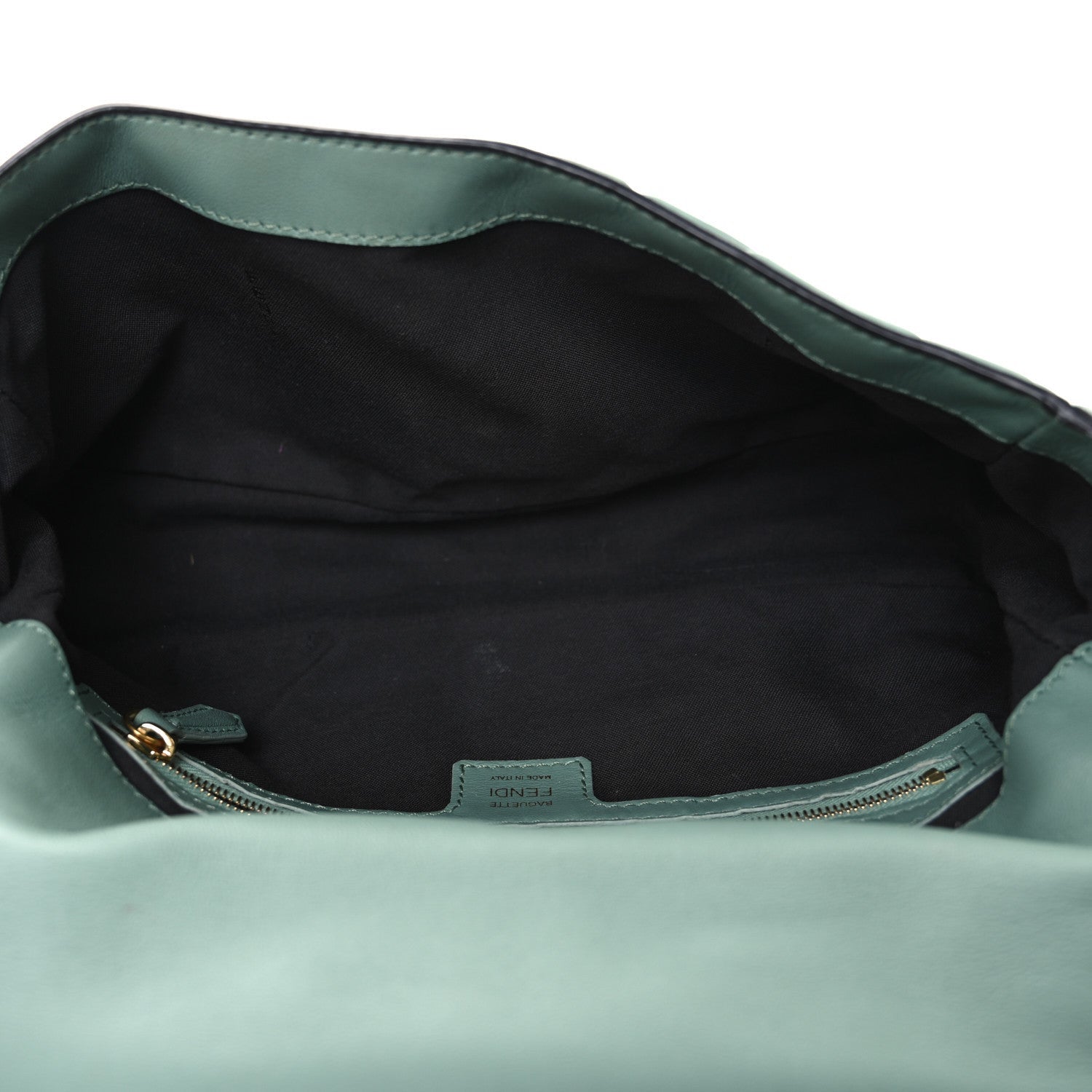 Fendi Nappa FF 1974 Embossed Baguette Menta 5 of 7