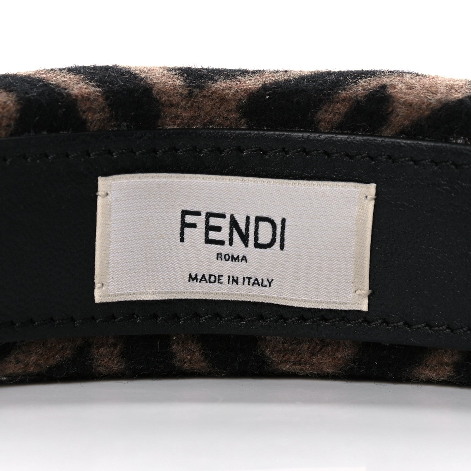 Fendi Wool Cashmere FF Logo Headband Tobacco 3 of 7