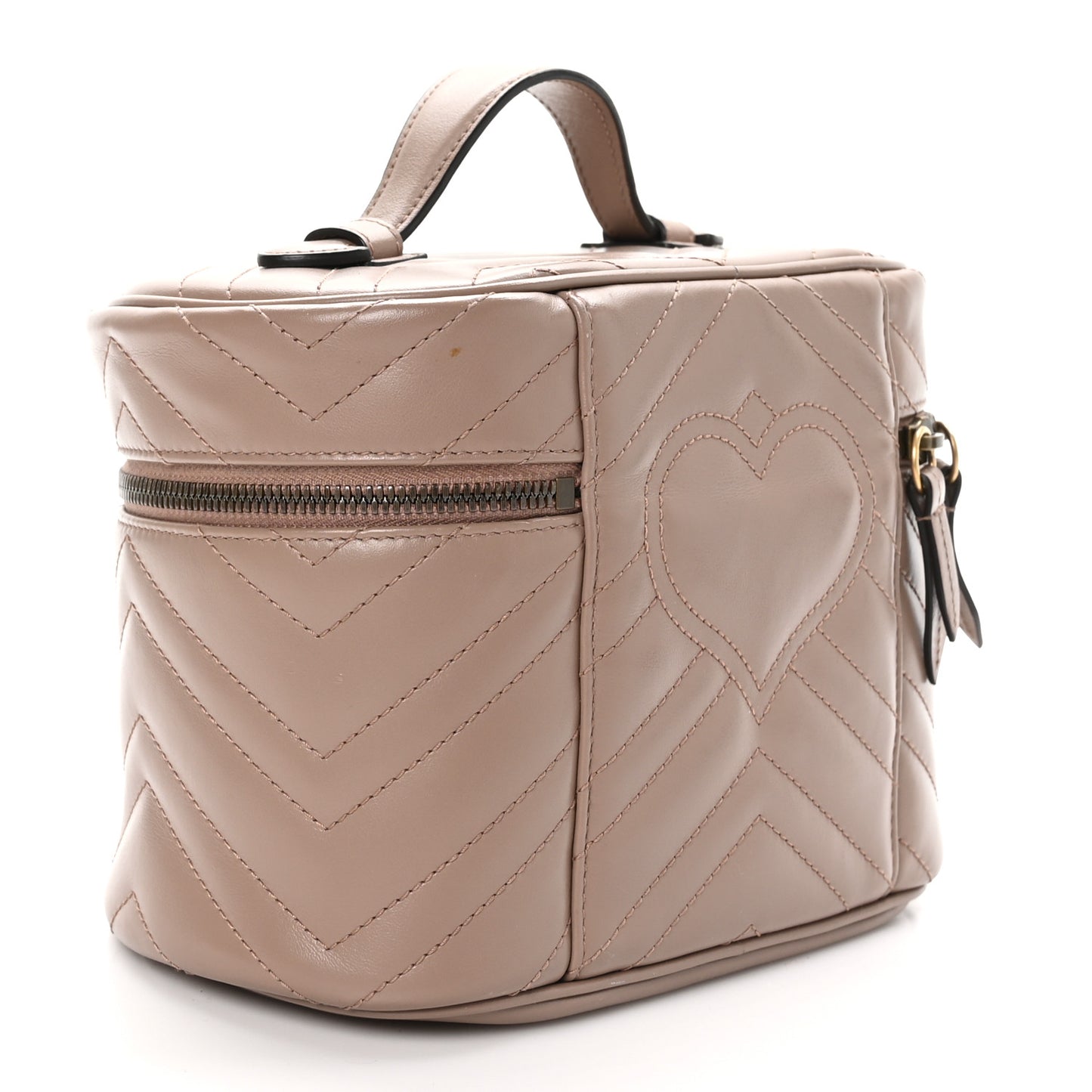 Calfskin Matelasse GG Marmont Vanity Cosmetic Case Porcelain Rose