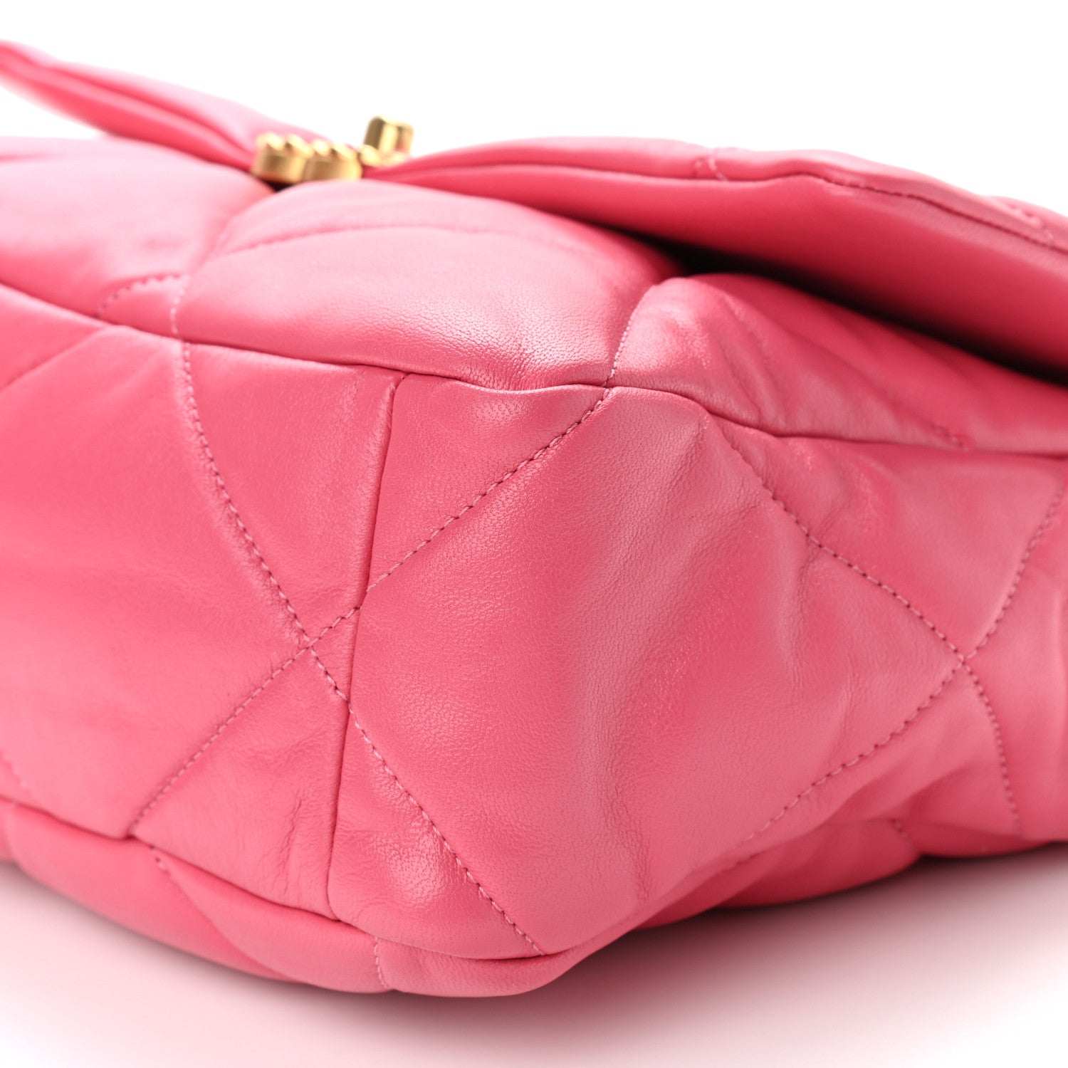 Chanel Goatskin Quilted Large Chanel 19 Flap Dark Pink 9 of 9
