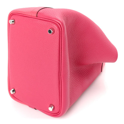 Hermes Taurillon Clemence Tri-Color Picotin Lock 18 PM Rose Extreme Rose Mexico Rouge De Coeur 9 of 9