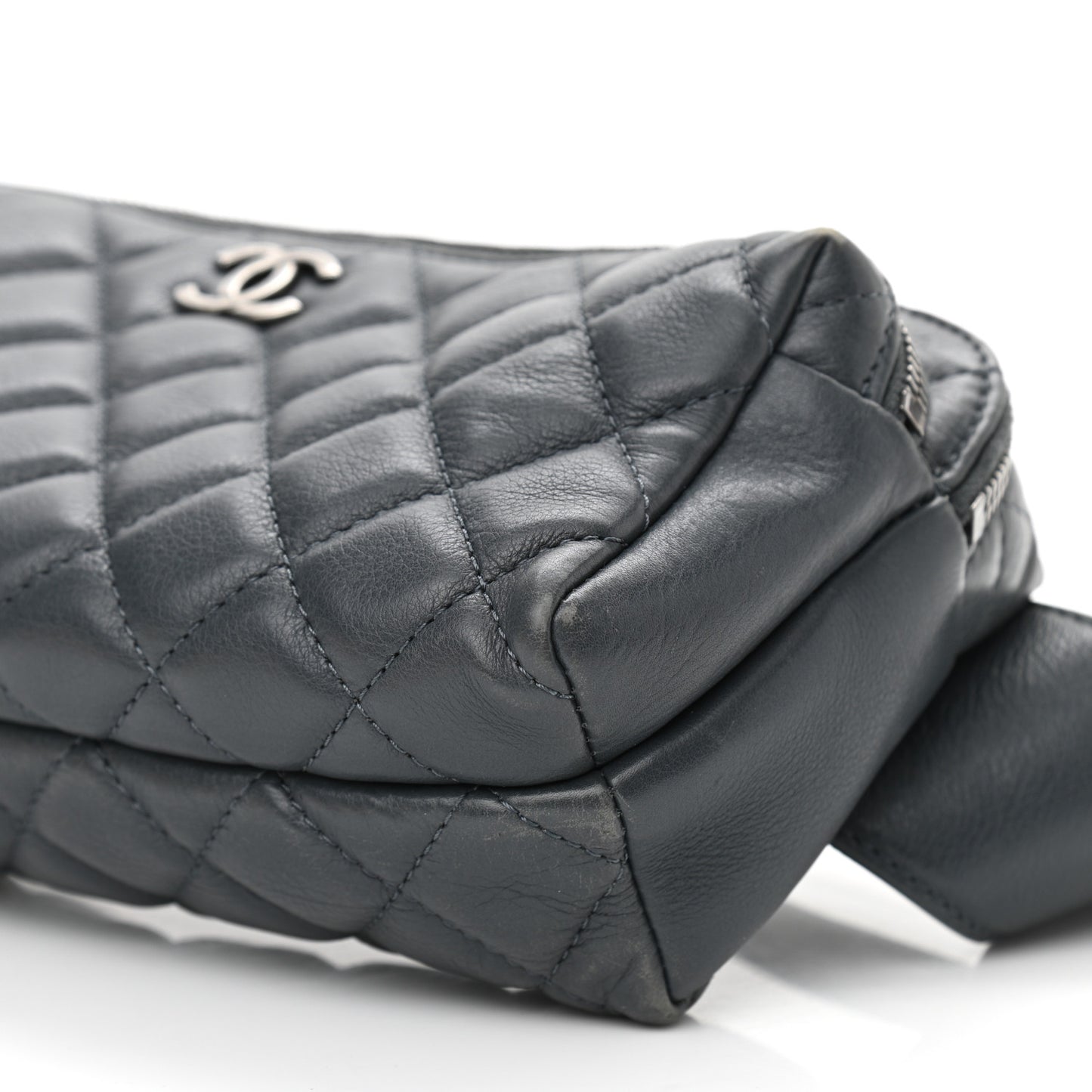 Calfskin Quilted Waist Bag Dark Grey