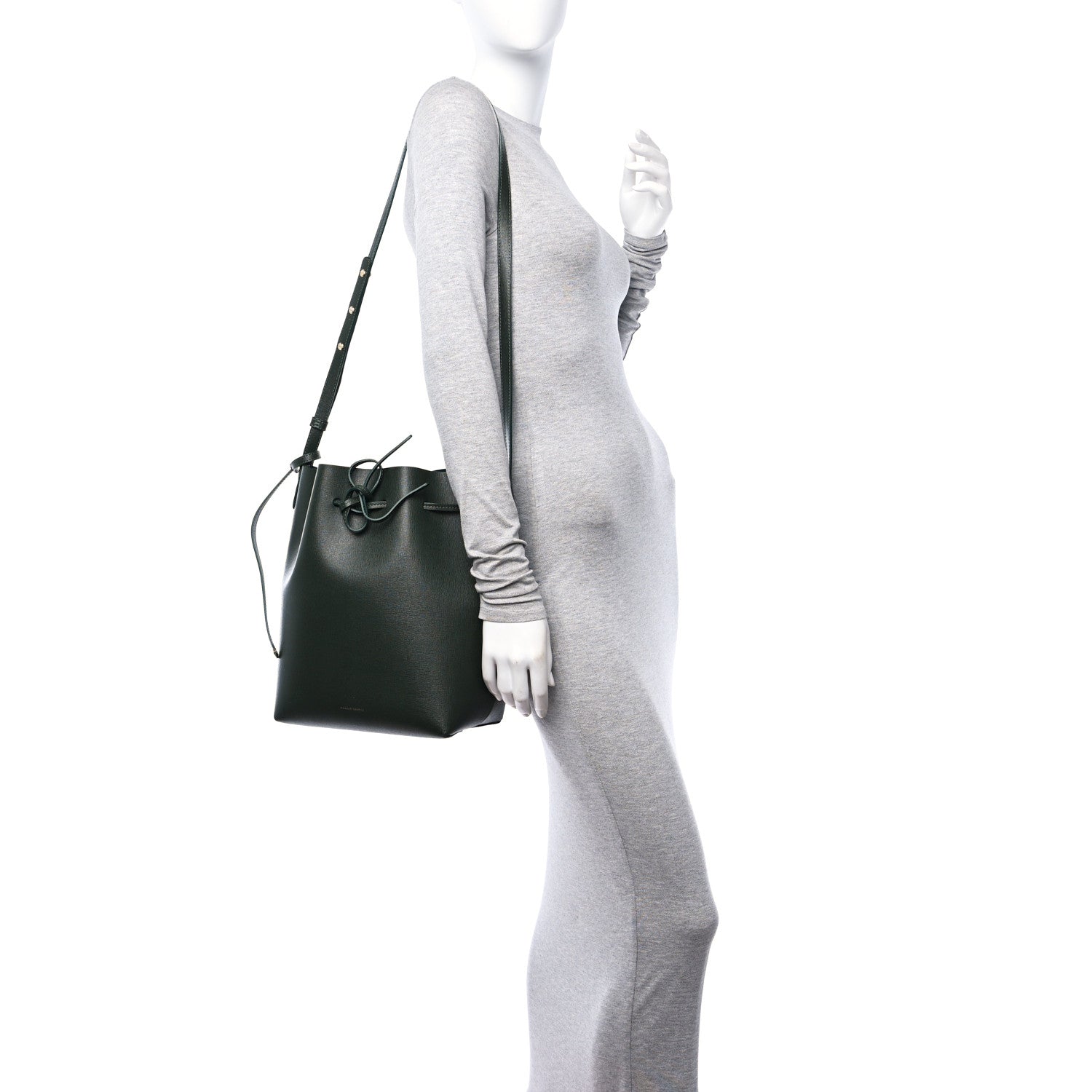 Mansur Gavriel Saffiano Bucket Bag Moss 2 of 11