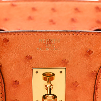 Hermes Ostrich Birkin 35 Orange 6 of 16