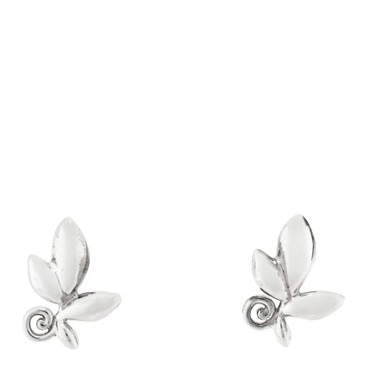 Tiffany Sterling Silver Paloma Picasso Olive Leaf Earrings 1 of 5