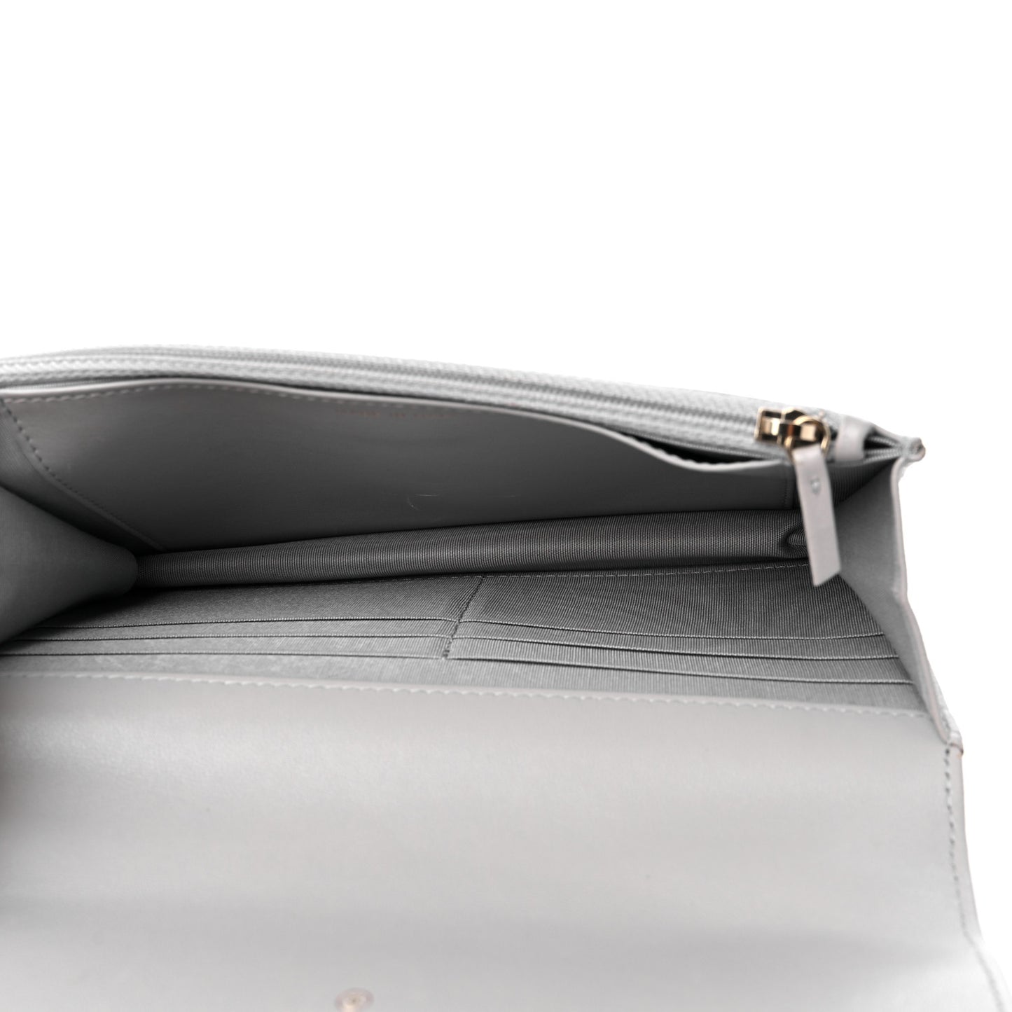 Lambskin Quilted Chanel 19 Wallet On Chain WOC Grey