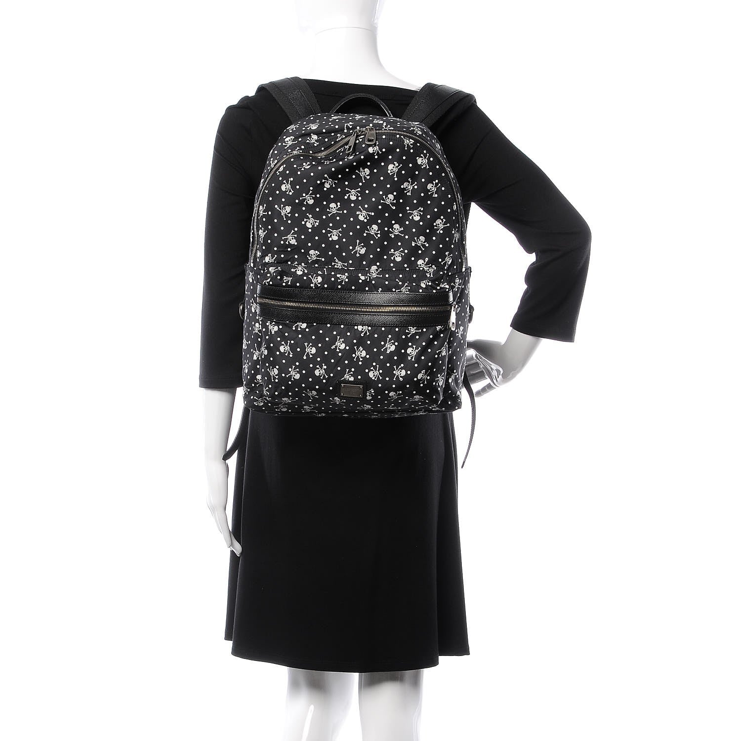 Dolce & Gabbana Nylon Skull Print Backpack Black 2 of 6