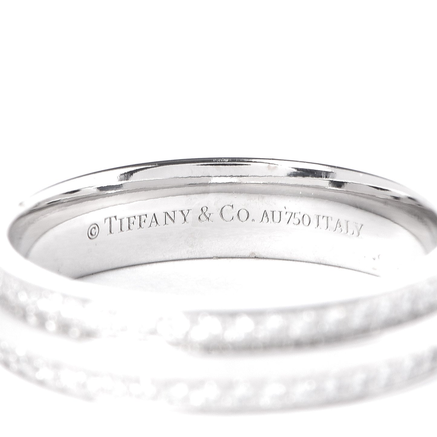 18K White Gold Diamond T Two Narrow Ring 54 7