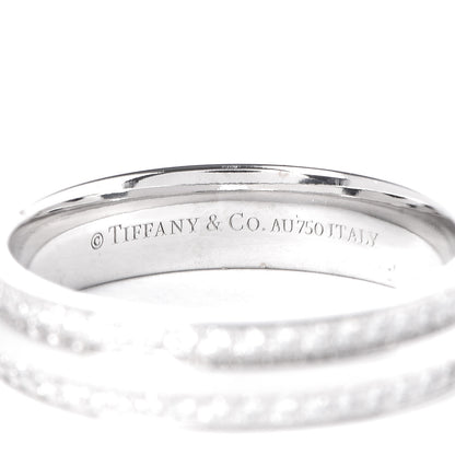 Tiffany 18K White Gold Diamond T Two Narrow Ring 54 7 4 of 4