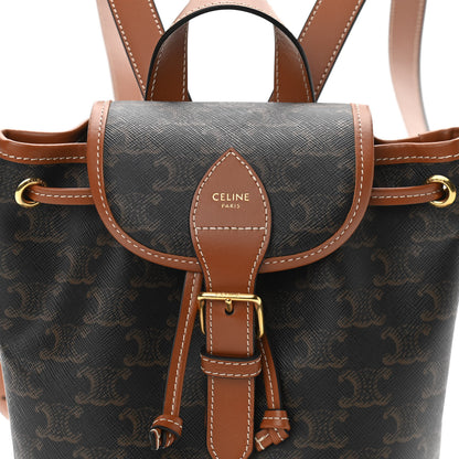 Celine Triomphe Canvas Calfskin Mini Folco Backpack Tan 8 of 10