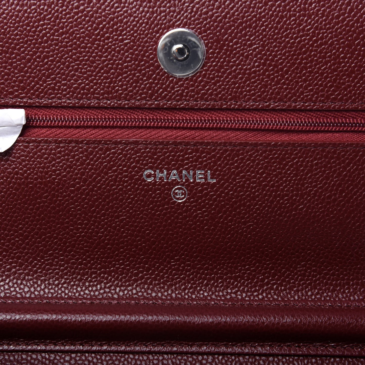 Caviar Quilted Wallet On Chain WOC Dark Red