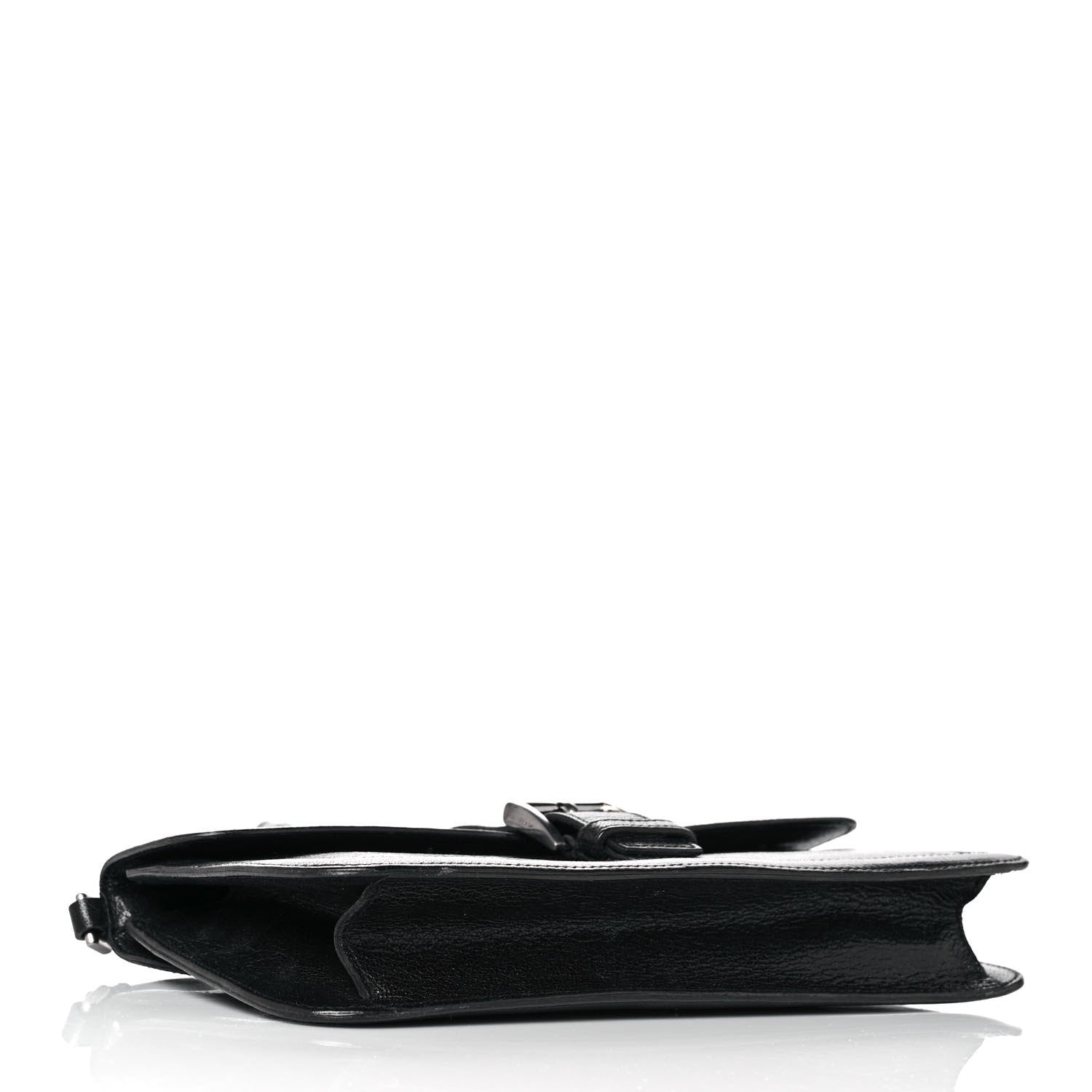 Prada Goatskin Flap Bag Black 4 of 12