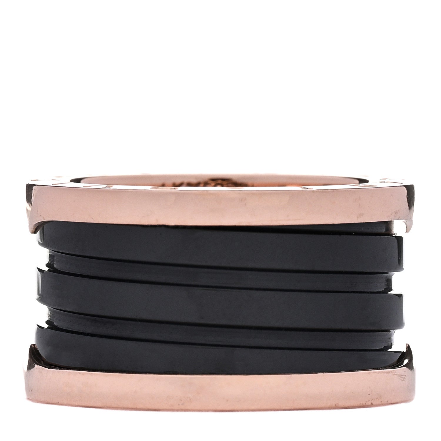 Bulgari 18K Rose Gold Black Ceramic B.Zero1 Four-Band Ring 52 6 1 of 7