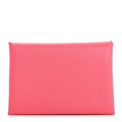 Hermes Epsom Calvi Duo Card Case Rose Azalee 1 of 8