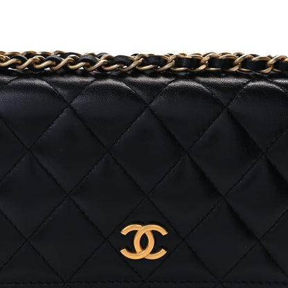 Chanel Lambskin Quilted Mini Romance Wallet On Chain WOC Black 6 of 8
