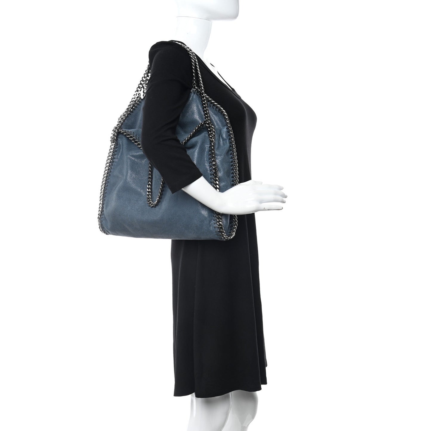 Shaggy Deer Falabella Fold Over Tote Light Blue