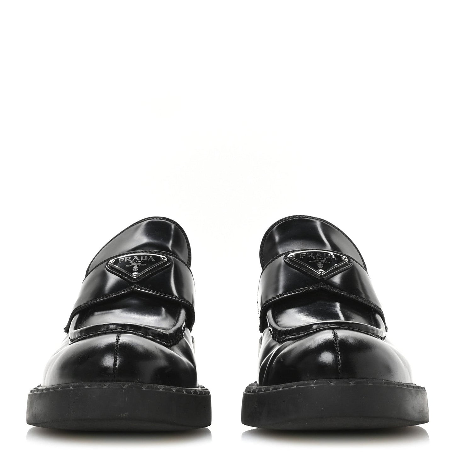 Spazzolato Metal Triangle Logo 50mm Loafers 40 Black