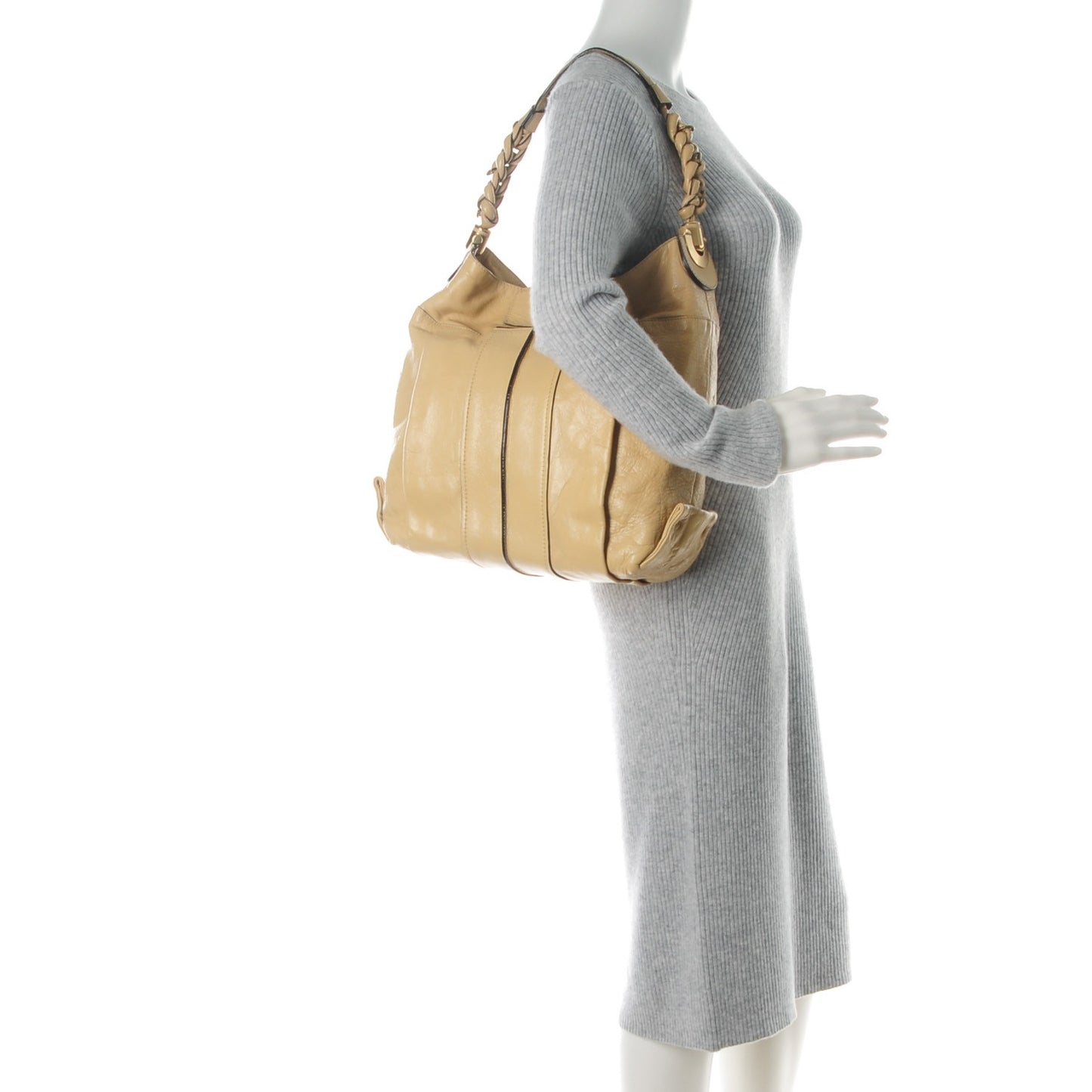 Lambskin Heloise Hobo Beige