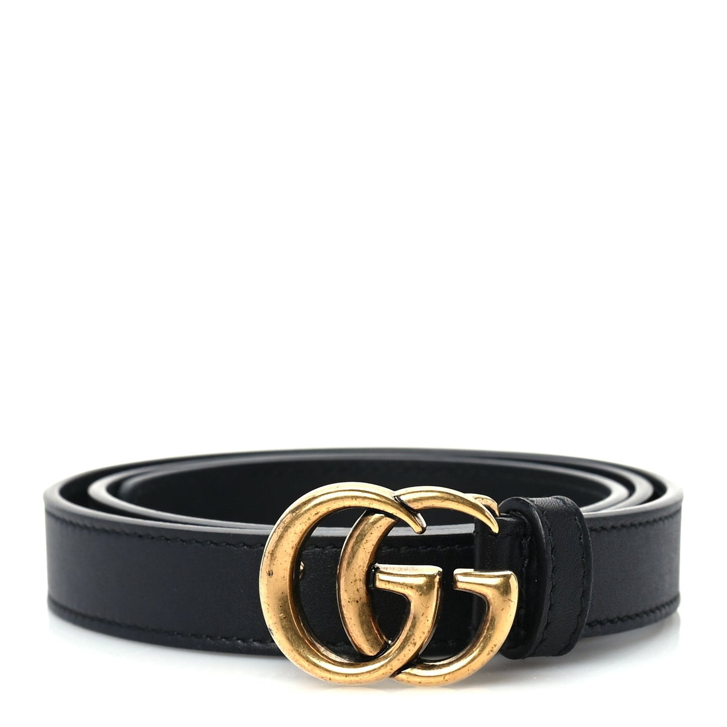 Calfskin Double G 20mm Belt 75 30  Black