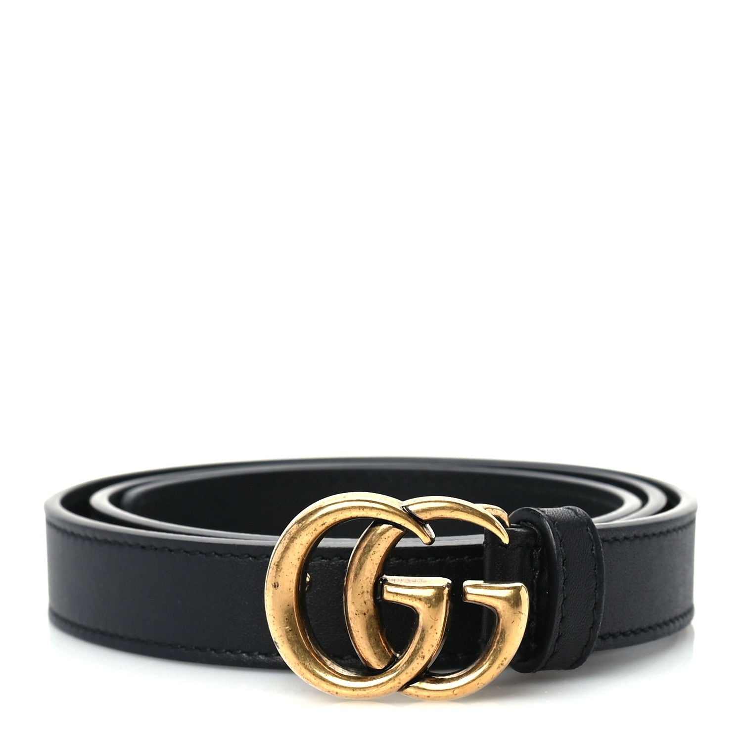 Gucci Calfskin Double G 20mm Belt 75 30  Black 1 of 5