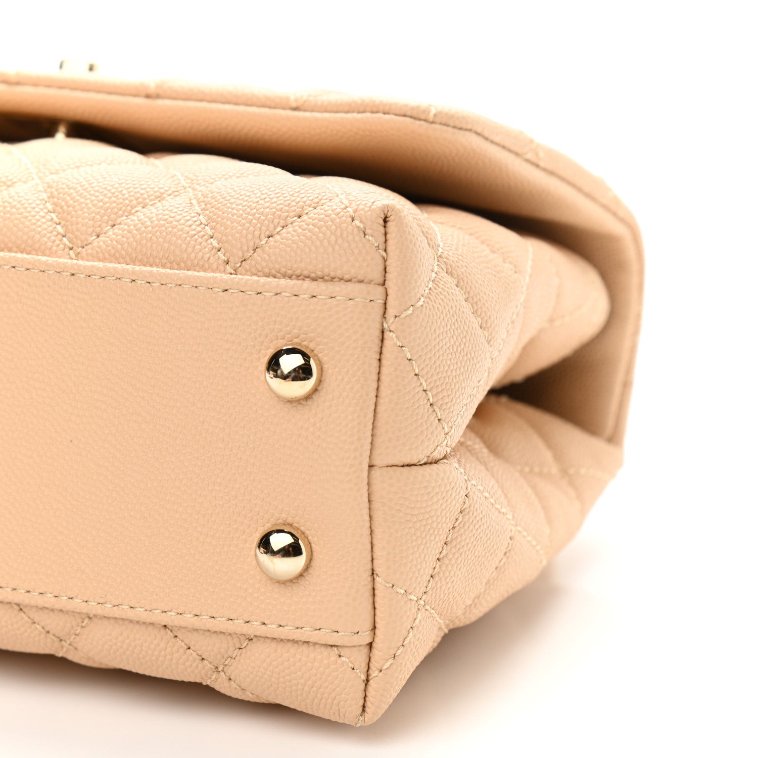 Chanel Caviar Lizard Embossed Quilted Mini Coco Handle Flap Beige 9 of 9