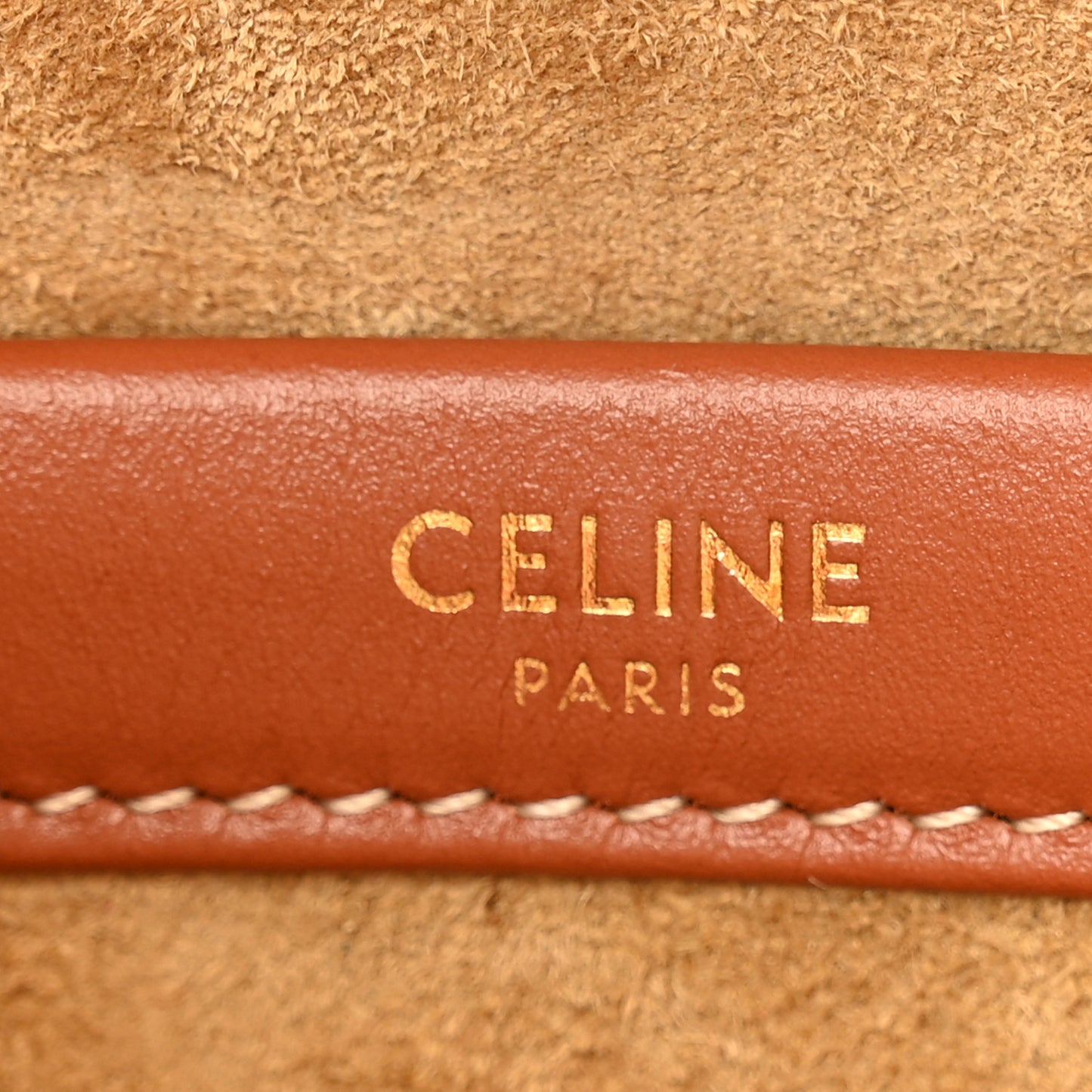 Shearling Calfskin Triomphe Small Cabas Thais Natural Tan