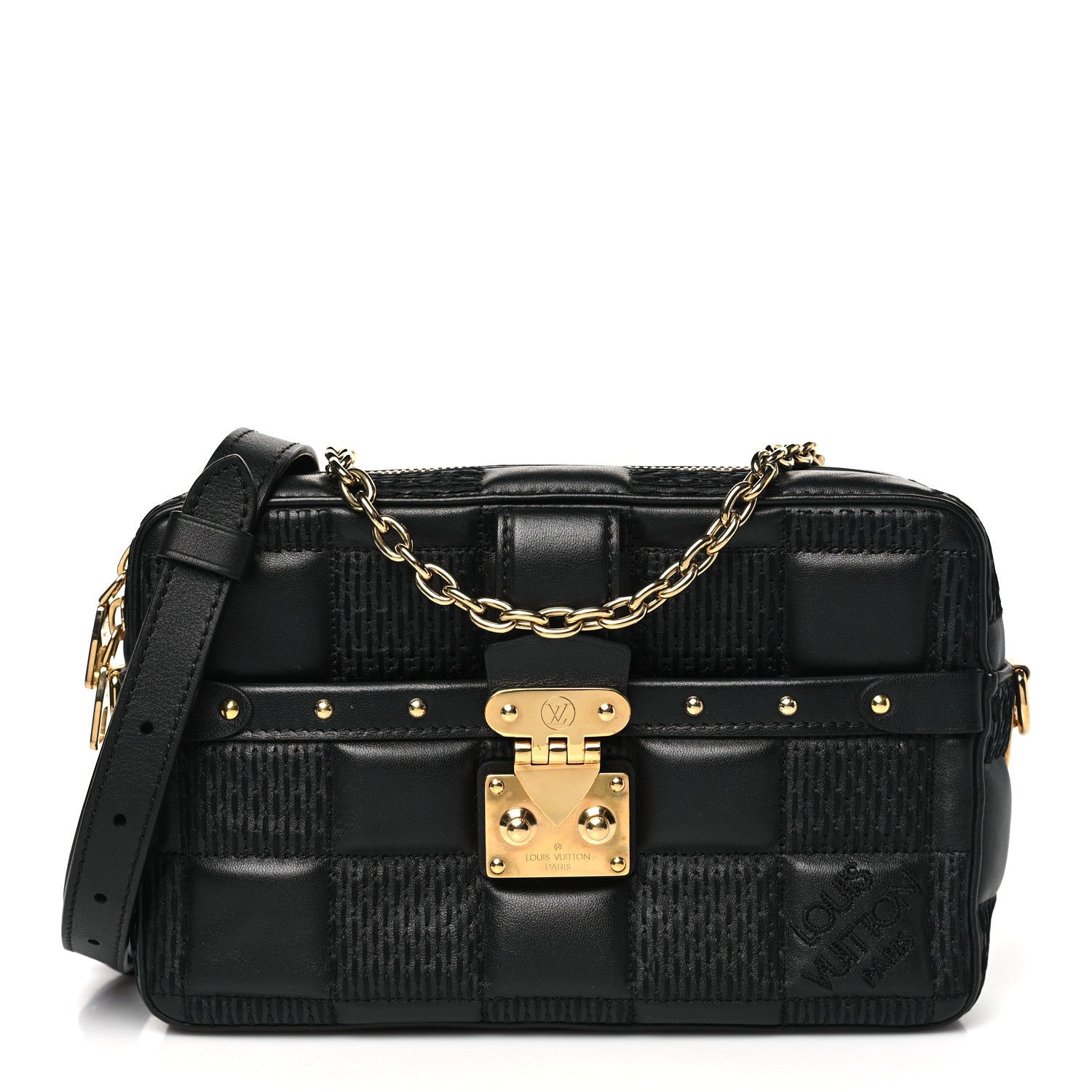 Louis Vuitton Lambskin Damier Quilt Troca PM Black 1 of 7