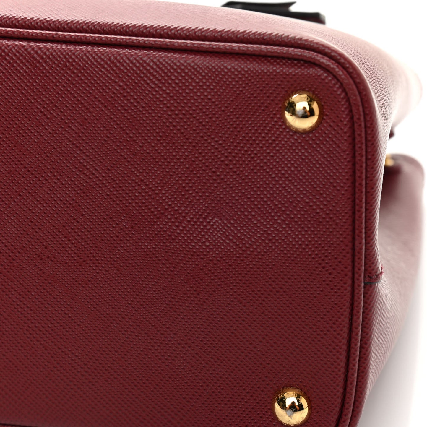 Saffiano Cuir Medium Double Bag Cerise Black