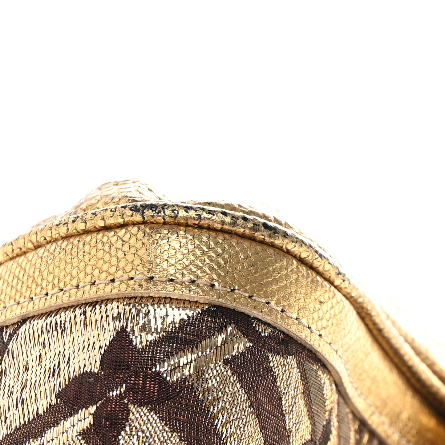 Monogram Brocade Thalie Clutch Gold