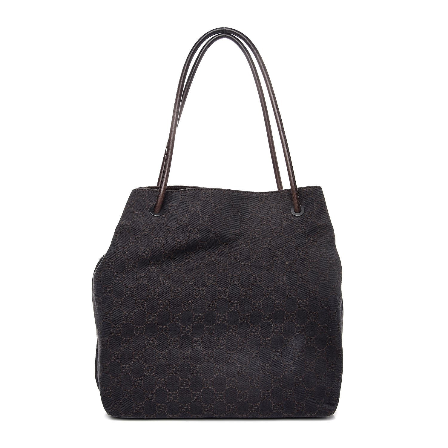 Gucci Denim Monogram Tote Dark Brown 1 of 8