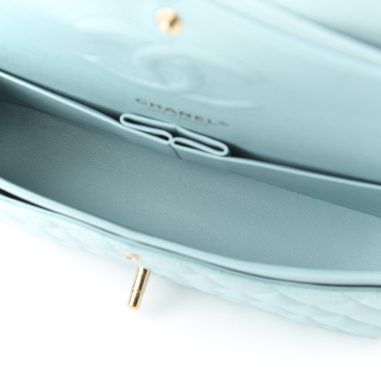 Chanel Caviar Quilted Medium Double Flap Light Blue 4 of 11