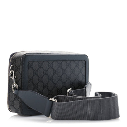 Gucci GG Supreme Monogram Textured Dollar Calfskin Small Ophidia Top Handle Shoulder Grey Black Graphite Grey 3 of 7