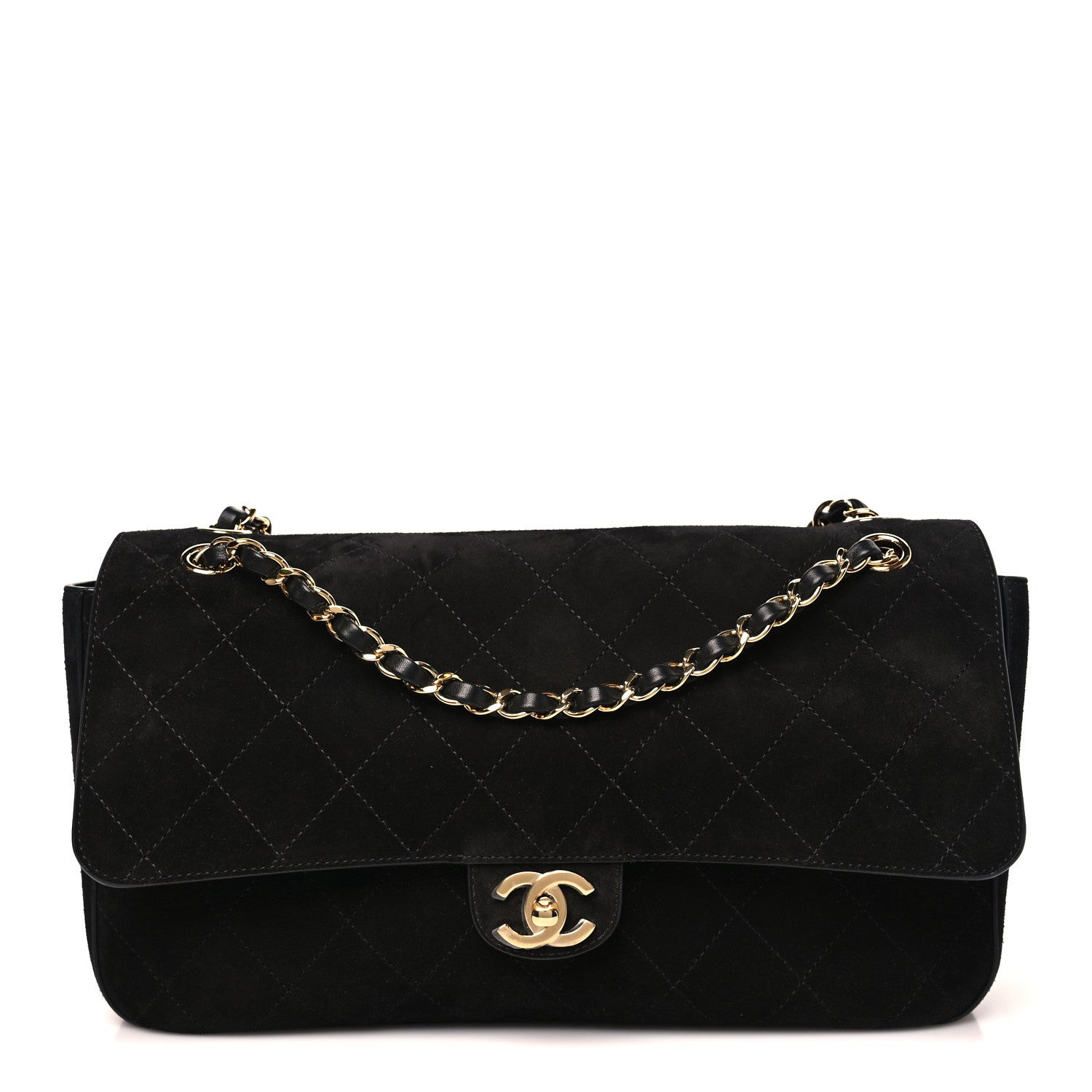 Chanel Suede Calfskin Small Maxi Flap  Black 1 of 11