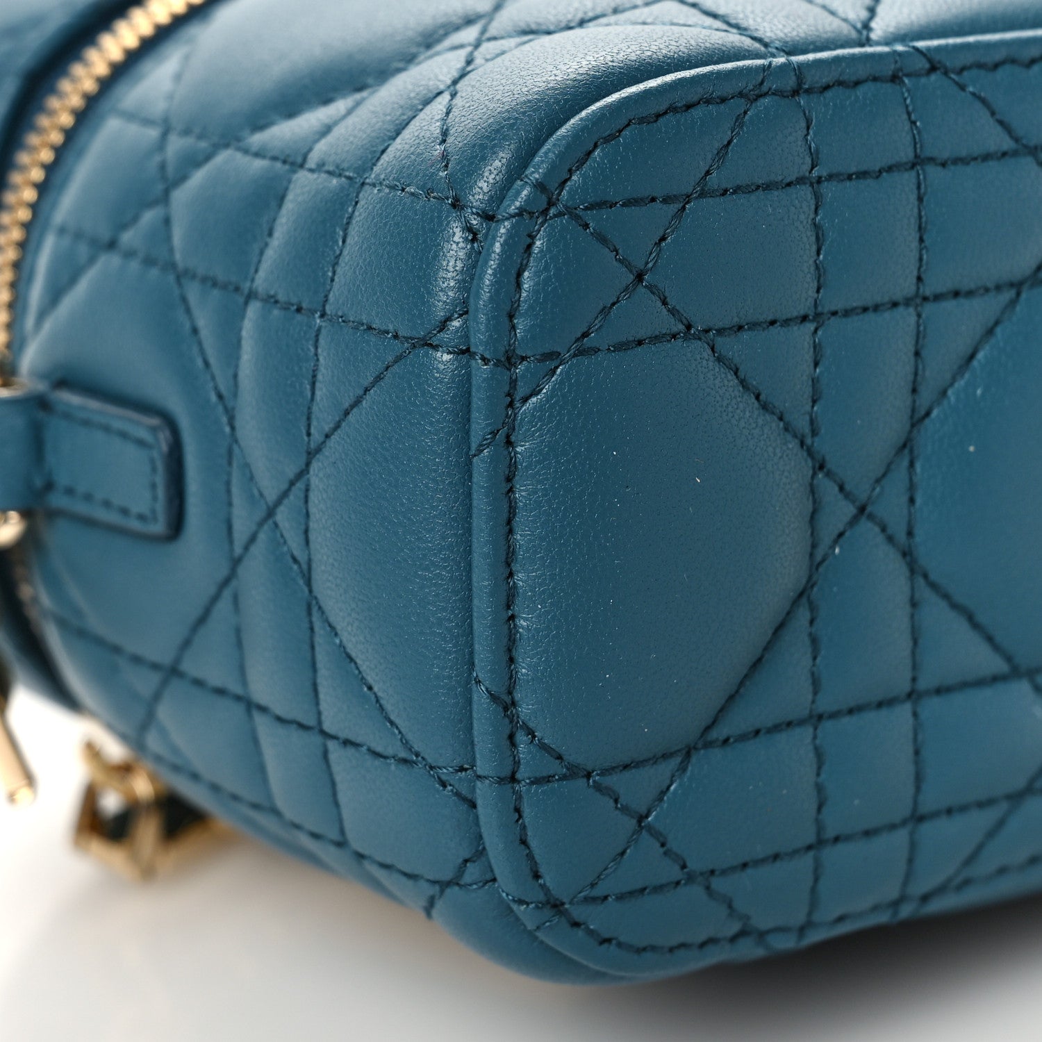 Christian Dior Lambskin Cannage Micro Lady Dior Vanity Case Deep Ocean 7 of 8