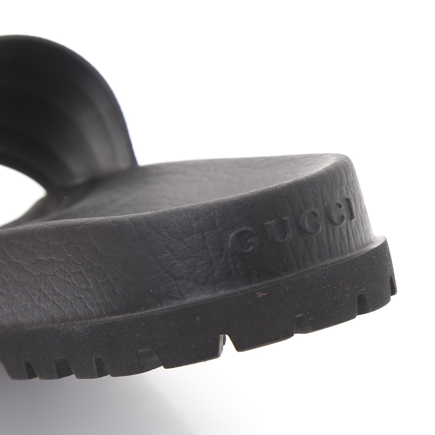 Gucci Rubber Web Mens Lug Sole Slide Sandals 9 Black Green Red 7 of 9