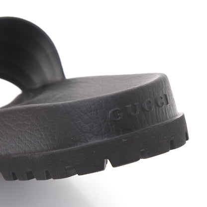 Gucci Rubber Web Mens Lug Sole Slide Sandals 9 Black Green Red 7 of 9