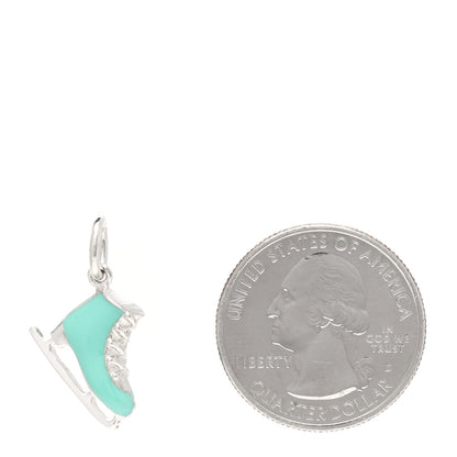 Tiffany Sterling Silver Enamel Ice Skate Charm Blue 2 of 4