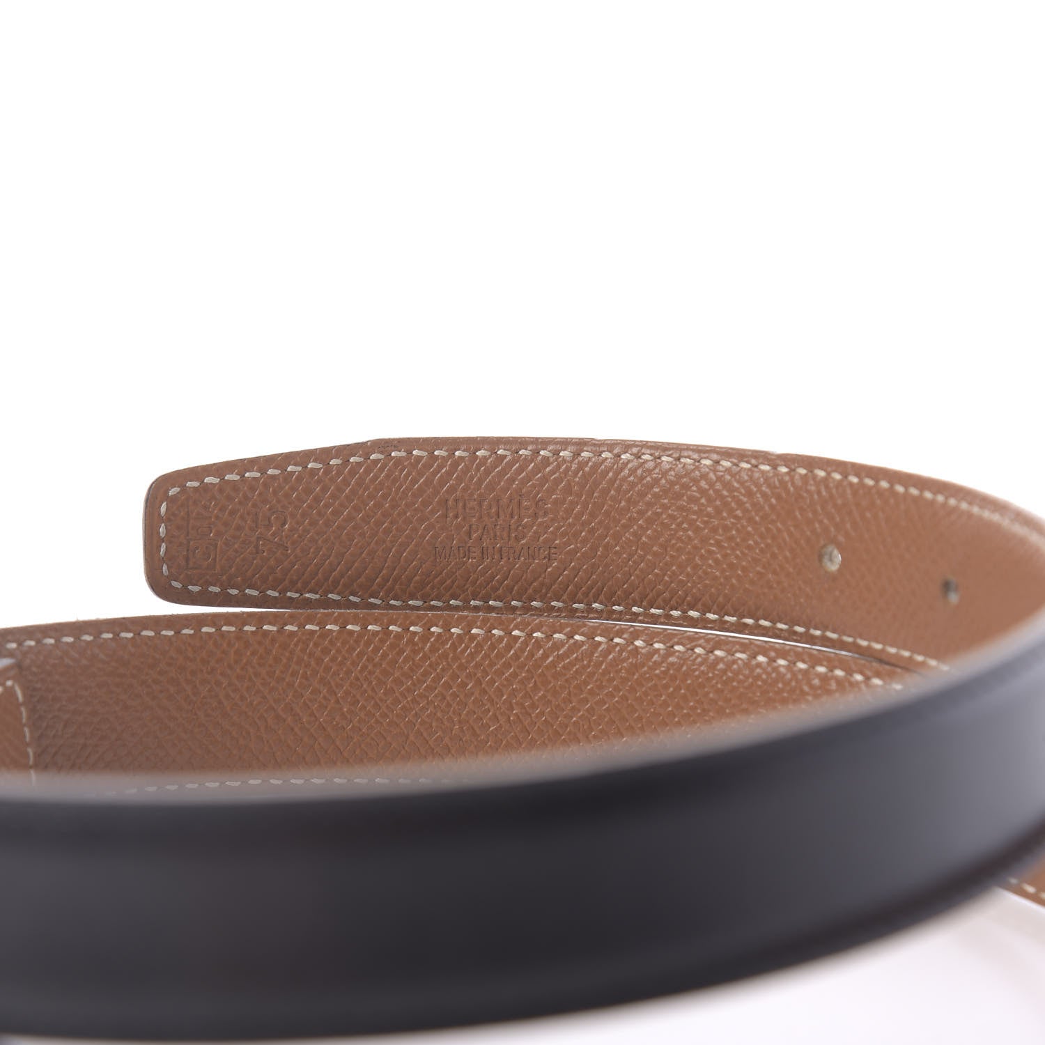 Hermes Box Courchevel 24mm Constance H Belt 75 Gold Black 6 of 6